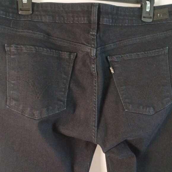 Levi’s Women Jeggings Skinny Jeans 16/33 Dark Wash Stretch Premium Black Label - Picture 5 of 8